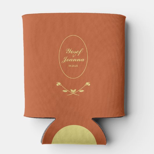 Terracotta-Rose Hochzeit Dosenkühler (Rückseite)