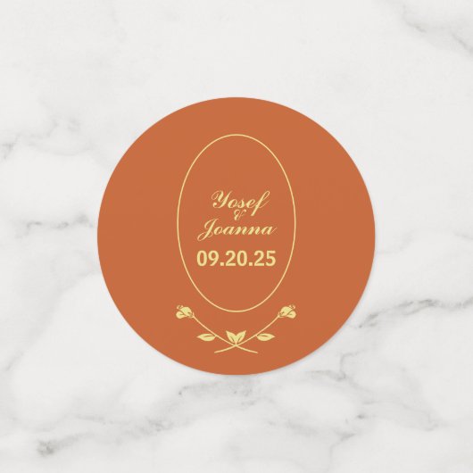 Terracotta-Rose Hochzeit Konfetti (Klein Vorderseite)