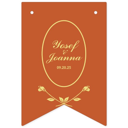 Terracotta-Rose Hochzeitsflaggen-Banner Wimpelkette (Zweite Fahne)