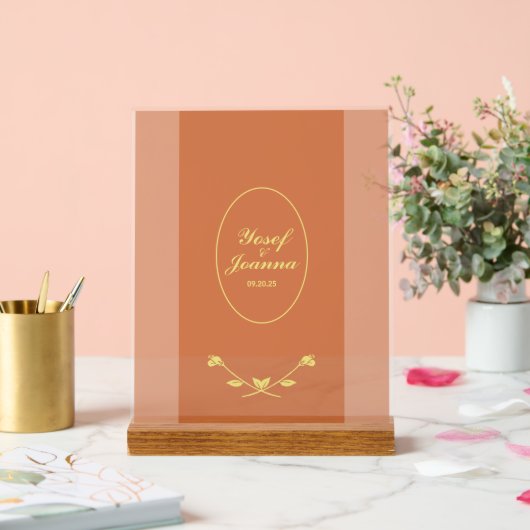 Terracotta-Rose Hochzeitssymbol Acrylschild (Hochzeit)