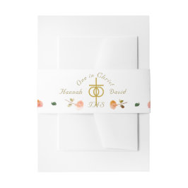 Terracotta Rose Katholische Hochzeit Einladungsbanderole