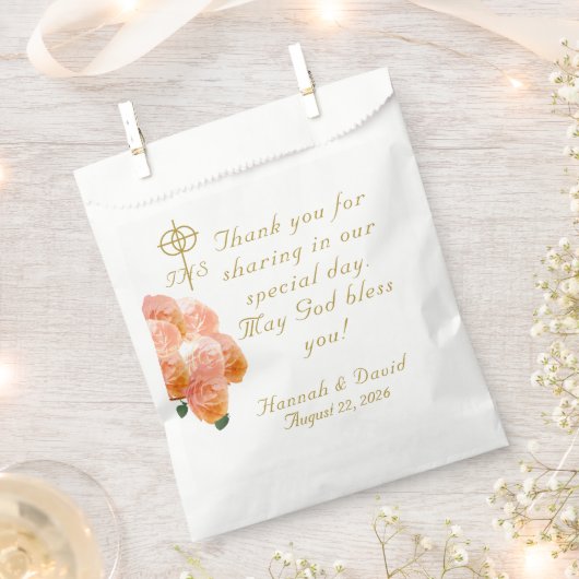 Terracotta Rose Katholische Hochzeit Geschenktütchen (Ausgeschnitten)