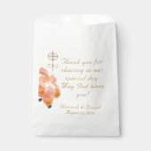 Terracotta Rose Katholische Hochzeit Geschenktütchen (Vorderseite)