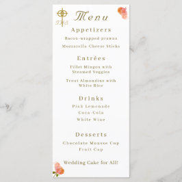 Terracotta Rose Katholische Hochzeitskarte Menükarte