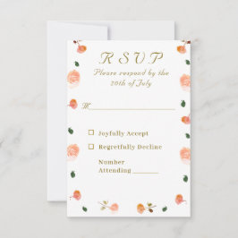 Terracotta Rose Katholische Hochzeitskarte RSVP Karte