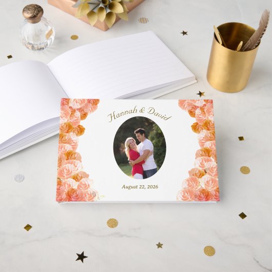 Terracotta Rose Katholische Hochzeitsnacht Gästebu Gästebuch (Vorderseite Offen)