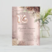 Terracotta Rose Rose Gold Süß 16 Einladung