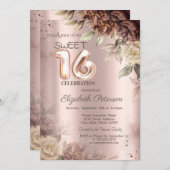 Terracotta Rose Rose Gold Süß 16 Einladung