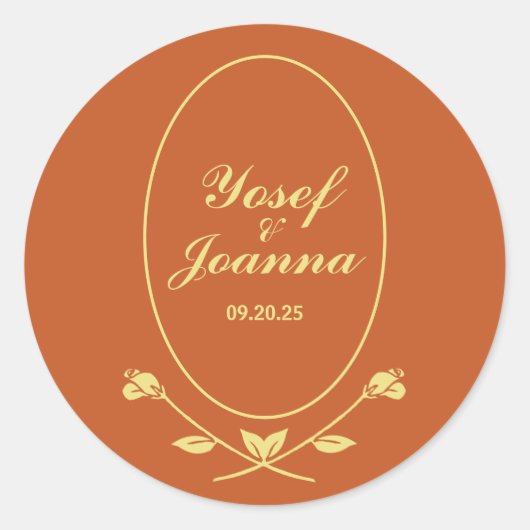 Terracotta-Rose Runder Aufkleber (Vorderseite)