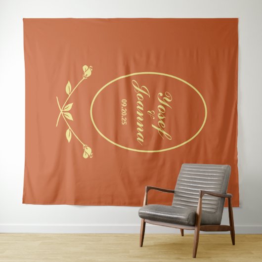 Terracotta-Rose Wandteppich (Beispiel (Horizontal))