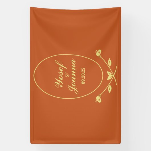 Terracotta Rose Wedding Banner (Vertikal)