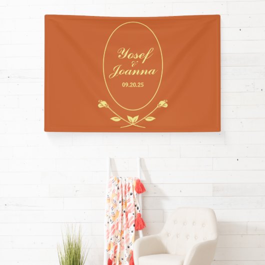 Terracotta Rose Wedding Banner (InSitu)