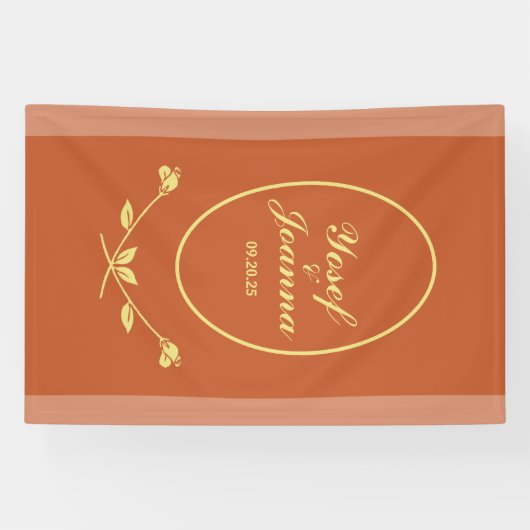 Terracotta Rose Wedding Banner (Horizontal)
