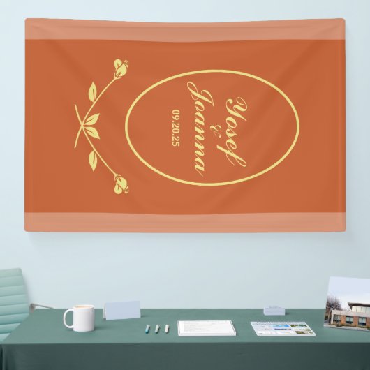 Terracotta Rose Wedding Banner (Messe)