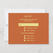 Terracotta Rose Wedding Response RSVP Card (Rückseite)