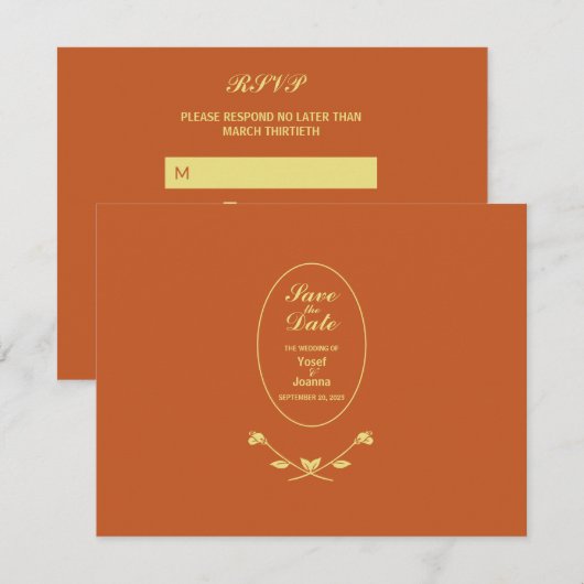 Terracotta Rose Wedding Response RSVP Card (Vorne/Hinten)