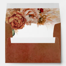 Terracotta Rost Blume und Pampas Gras