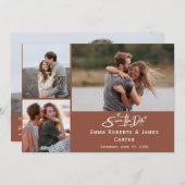 Terracotta Rost Foto Save the Date Karte (Vorne/Hinten)