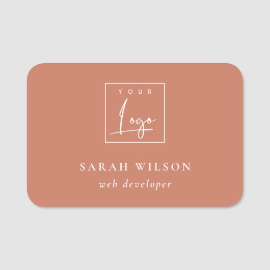 Terracotta-Rost-Logo für kundenspezifische Werbeak Namensschild (Vorderseite)