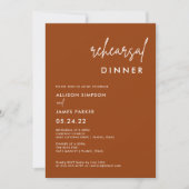 Terracotta Rost Probe Abendessen Einladung (Vorderseite)