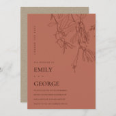 TERRACOTTA ROT ZEICHNEND BLUMENÄNDERUNG DER DATENK DANKESKARTE (Vorne/Hinten)