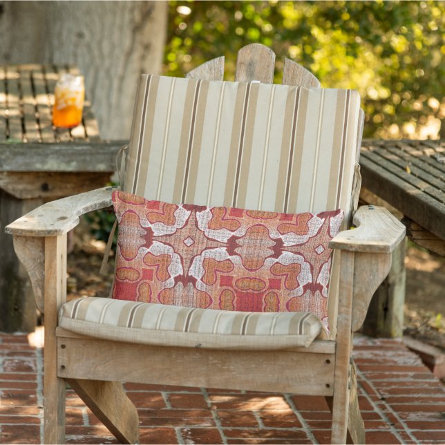 Terracotta Rote Braun Rost Orange Kissen Für Draußen (Stuhl )