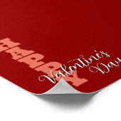 Terracotta Rote Velvet Happy Valentines Day Poster (Ecke)