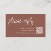 Terracotta | RSVP QR Code für Hochzeiten Begleitkarte (Vorderseite)