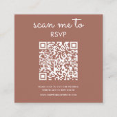 Terracotta | RSVP QR Code für Hochzeiten Begleitkarte (Vorderseite)