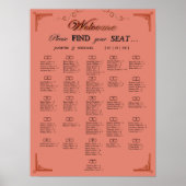 Terracotta Rust Alphabetical Wedding Seating Chart Poster (Vorne)