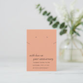 TERRACOTTA RUST ANNIVERSARY NECKLACE EARRING CARD PLATZKARTE (Stehend Vorderseite)