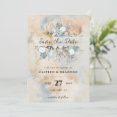 Terracotta Rust Blume Boho Earthy Fall Folies Einladung (Stehend Vorderseite)