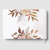 Terracotta Rust Blume Boho Fall Foliage Hochzeit Gästebuch (Rückseite)