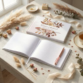 Terracotta Rust Blume Boho Fall Foliage Hochzeit Gästebuch