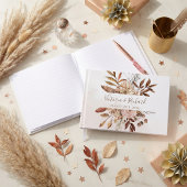 Terracotta Rust Blume Boho Fall Foliage Hochzeit Gästebuch