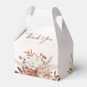 Terracotta Rust Blume Boho Fall Foliage Hochzeit Geschenkschachtel (Rückseite)