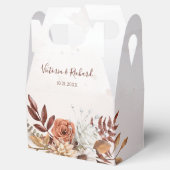 Terracotta Rust Blume Boho Fall Foliage Hochzeit Geschenkschachtel (Geöffnet)