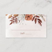 Terracotta Rust Blume Boho Fall Foliage Hochzeit Platzkarte (Vorderseite)