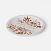 Terracotta Rust Blume Boho Fall Folies Pappteller (Schrägansicht)