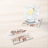 Terracotta Rust Blume Boho Fall Folies Rechteckiger Pappuntersetzer (Vor Ort)