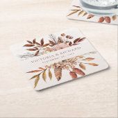 Terracotta Rust Blume Boho Fall Folies Rechteckiger Pappuntersetzer (angewinkelt)