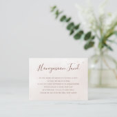 Terracotta Rust Blume Boho Fall Honeymoon Fund Begleitkarte (Stehend Vorderseite)