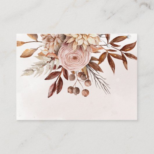 Terracotta Rust Blume Boho Fall Honeymoon Fund Begleitkarte (Rückseite)