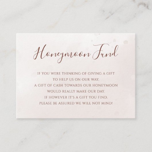 Terracotta Rust Blume Boho Fall Honeymoon Fund Begleitkarte (Vorderseite)