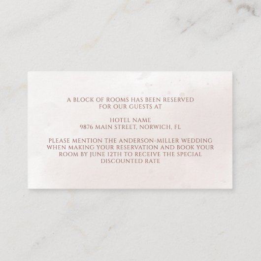 Terracotta Rust Blume Boho Fall Unterkunft Begleitkarte (Rückseite)