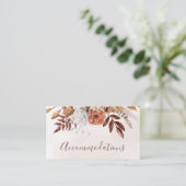 Terracotta Rust Blume Boho Fall Unterkunft Begleitkarte (Stehend Vorderseite)