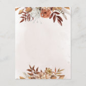 Terracotta Rust Blume Boho Hochzeit im Herbst Deta Begleitkarte (Rückseite)