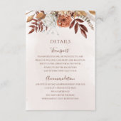 Terracotta Rust Blume Boho Hochzeit im Herbst Deta Begleitkarte (Vorderseite)