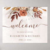 Terracotta Rust Blume Boho Hochzeit im Herbst Will Poster (Vorne)