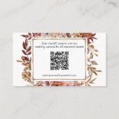 Terracotta Rust Boho Blumenzwiebeldetails Begleitkarte (Rückseite)